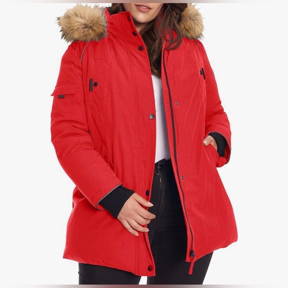 Red winter coat - Picture 3 of 4